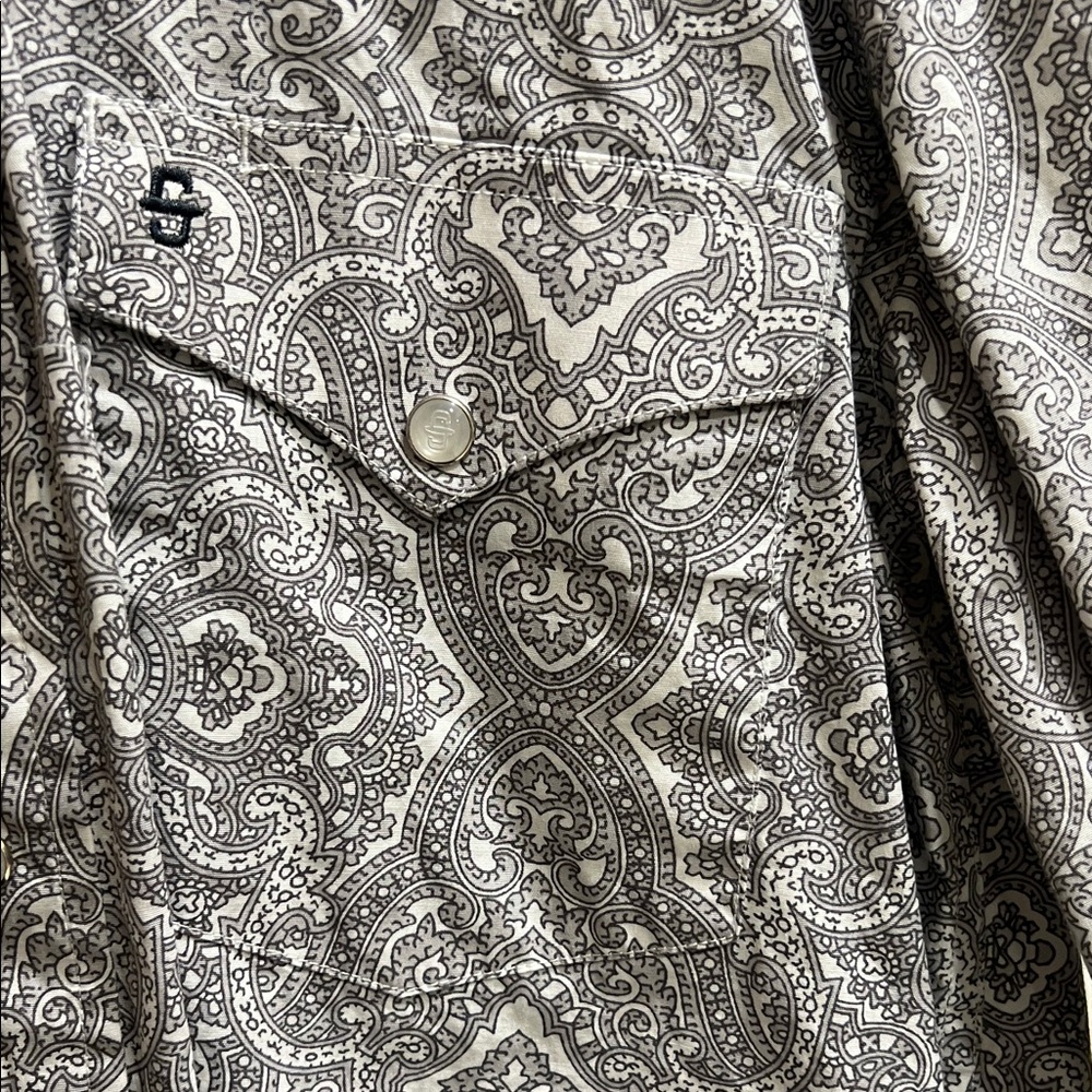 Stetson Gray Paisley Men's Western Button Down Shirt - Picture 2 of 3